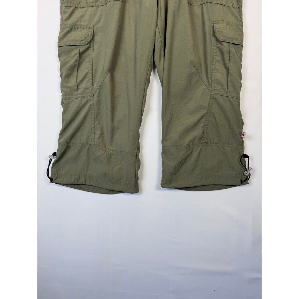 Alpine Womens S Olive Green Cropped Hiking Cargo Pants Built In Belt Pockets - Picture 3 of 8